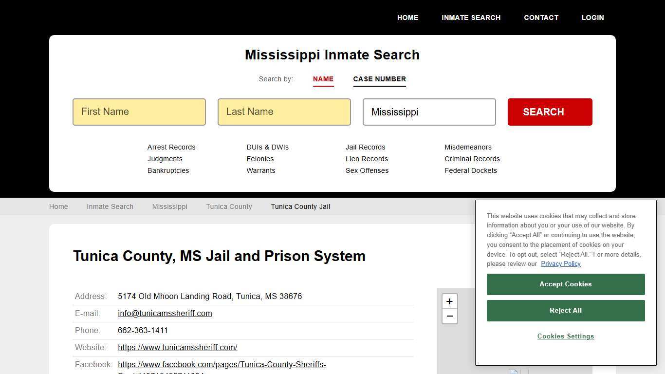 Tunica County Jail Inmate Records Search, Mississippi - StateCourts