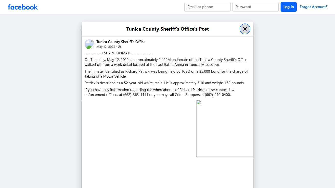 ------------ESCAPED... - Tunica County Sheriff's Office | Facebook